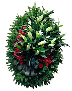 Ритуальный венок из живых цветов "Фантазийный"